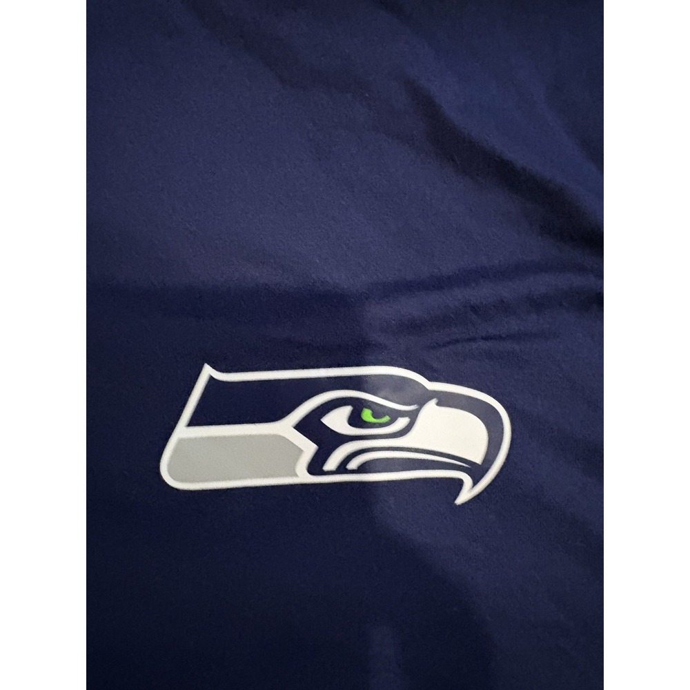 Fanatics Seattle Sea Hawks Quarterzip Men's XL Navy Blue Pullover - Picture 3 of 6